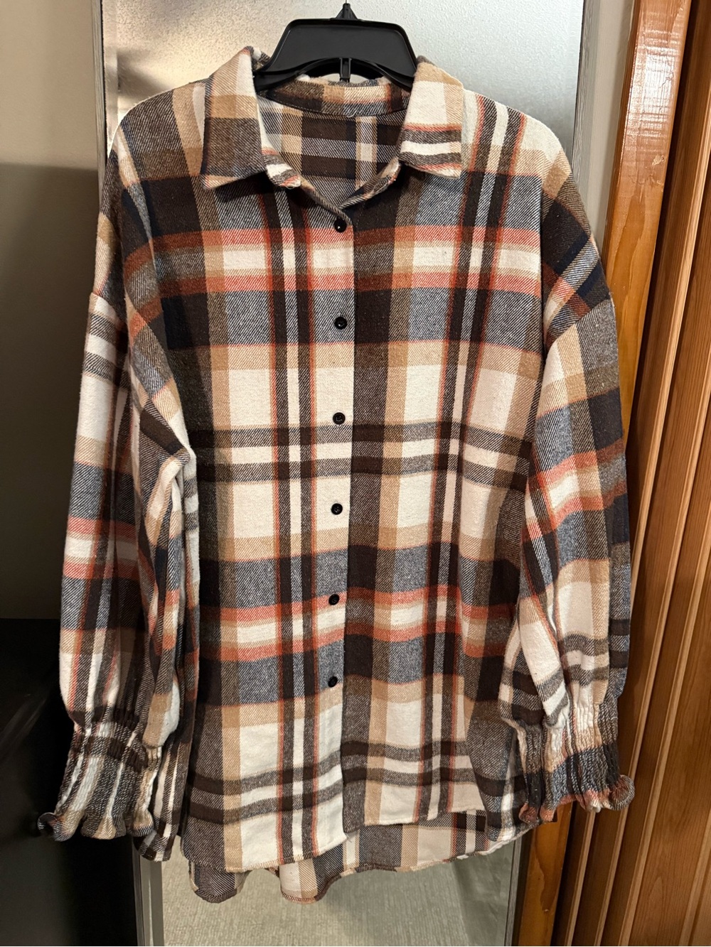 Plaid Button-Up dress with cute cuffs!